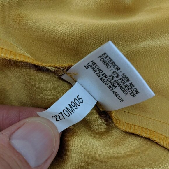 Gianni Bini Sheath Dress Mustard Yellow Small Ruffle - Picture 5 of 5